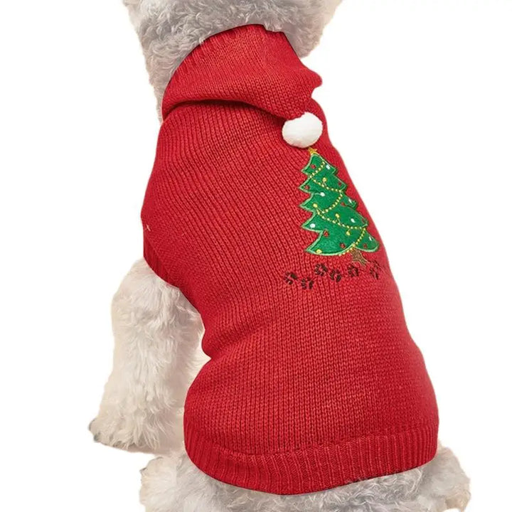 Camisola de Natal para cão com chapéu a condizer para um momento mágico