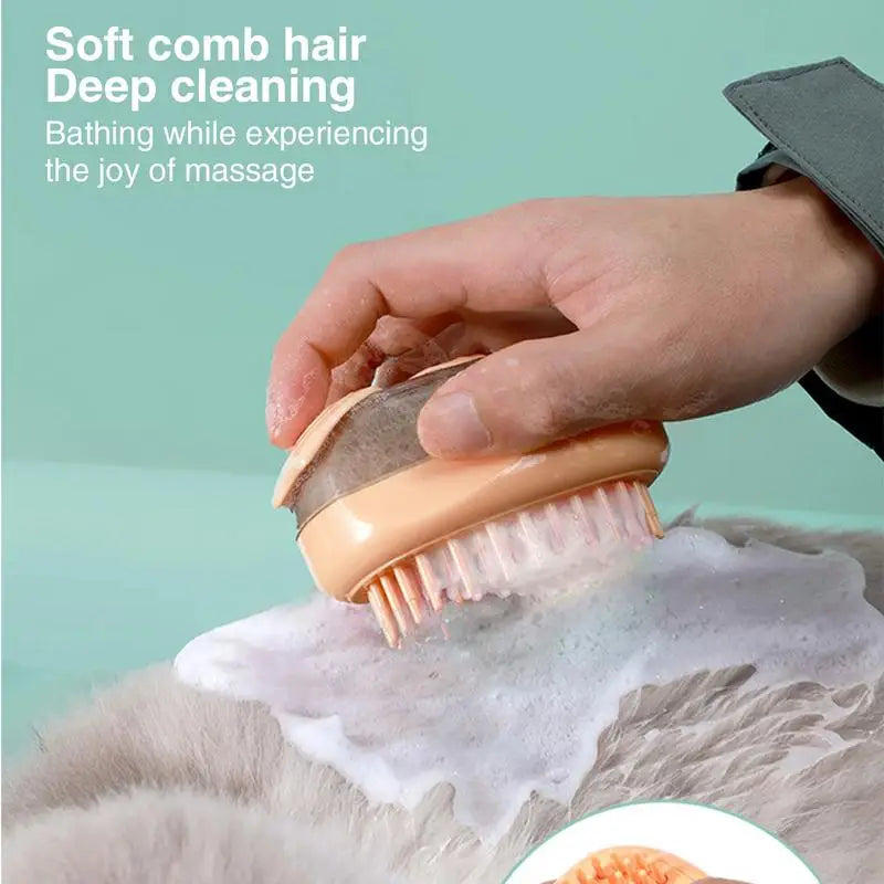 Escova de banho para cães e gatos: pelos macios, massagem relaxante