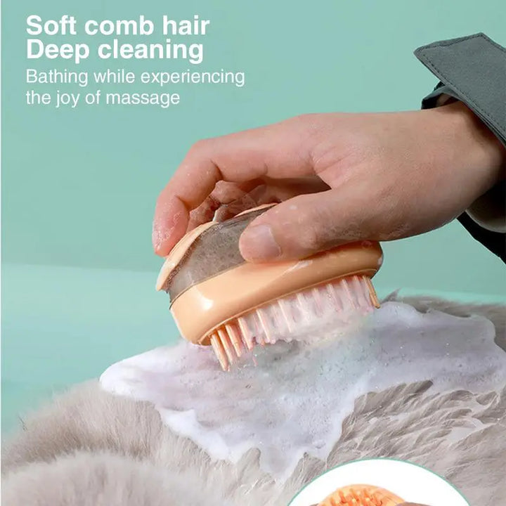 Escova de banho para cães e gatos: pelos macios, massagem relaxante