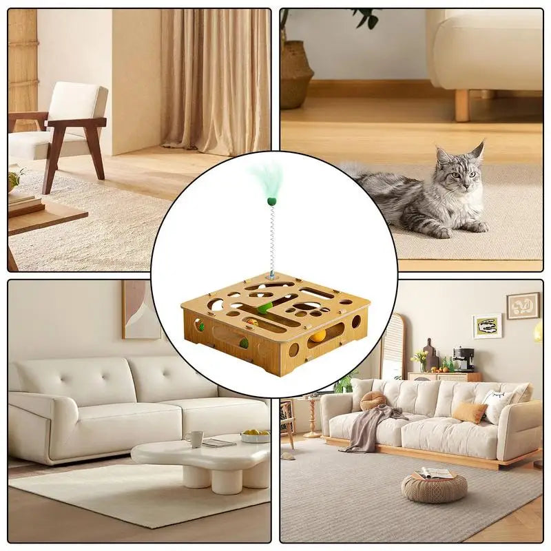 Brinquedo quebra-cabeça de gato de madeira: despertar mental, brincadeira sem fim