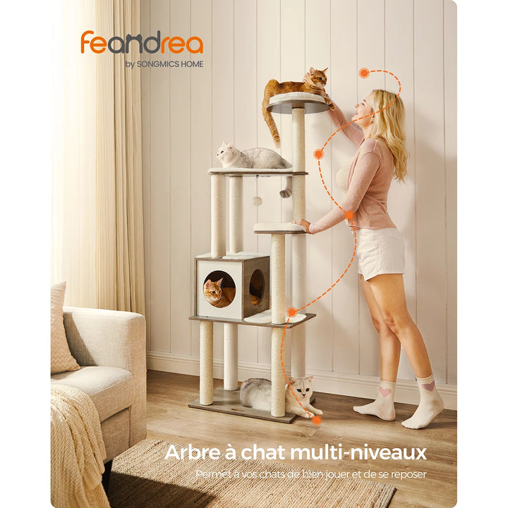 Árvore para gatos 165 cm – Refúgio vertical elegante para gatos exigentes