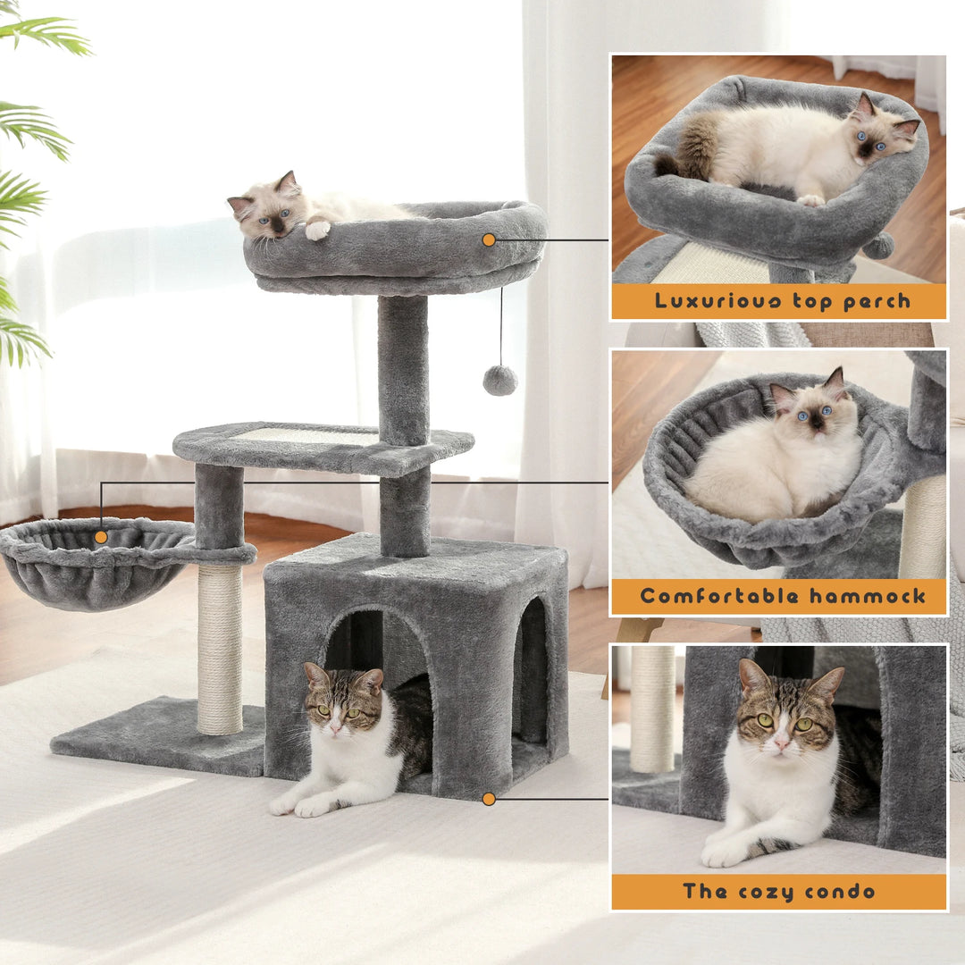 Torre para gatos 80 cm – O abrigo para gatinhos fofinhos e brincalhões