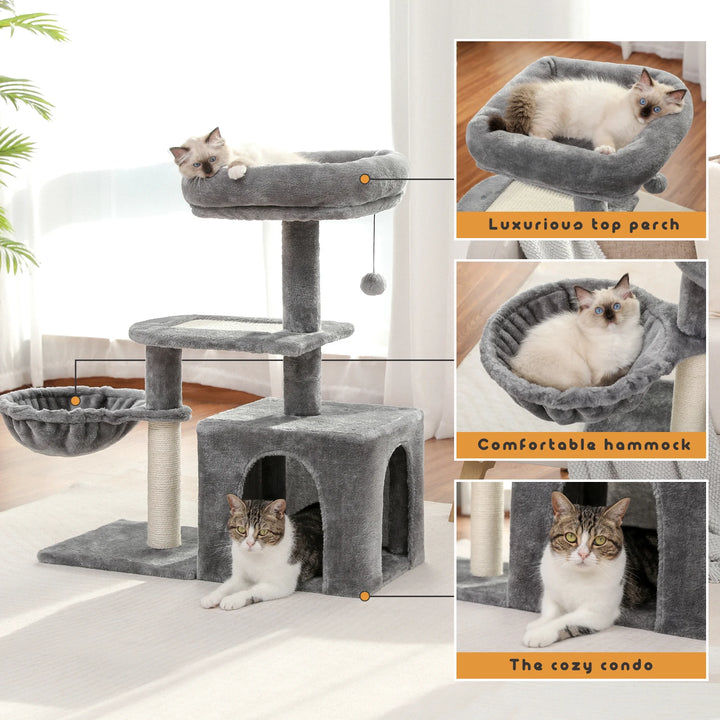 Torre para gatos 80 cm – O abrigo para gatinhos fofinhos e brincalhões