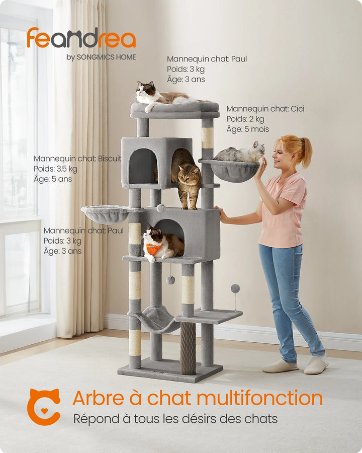 Árvore para gatos de 175 cm – Mundo vertical para gatos felizes