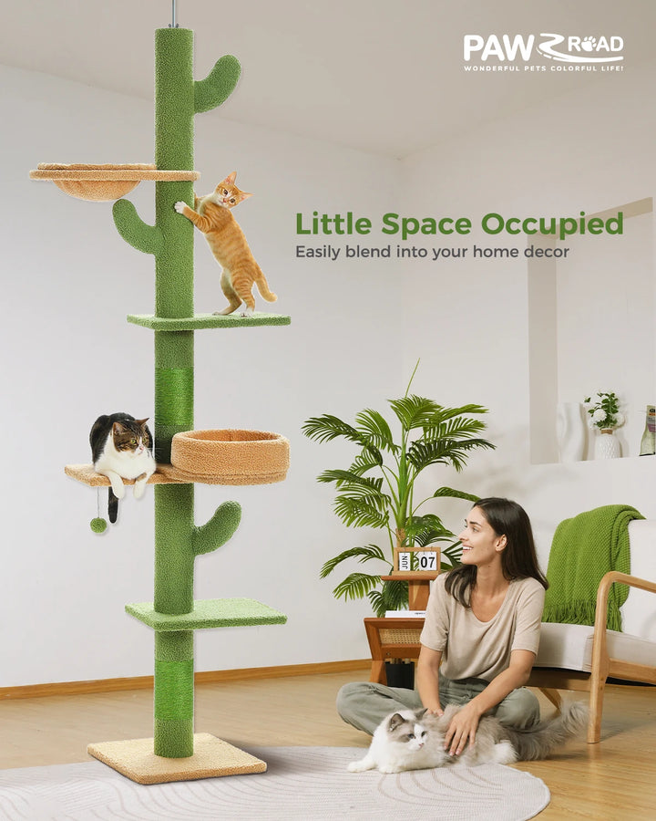 Árvore para gatos Cactus – 5 níveis, rede e estilo deslumbrante