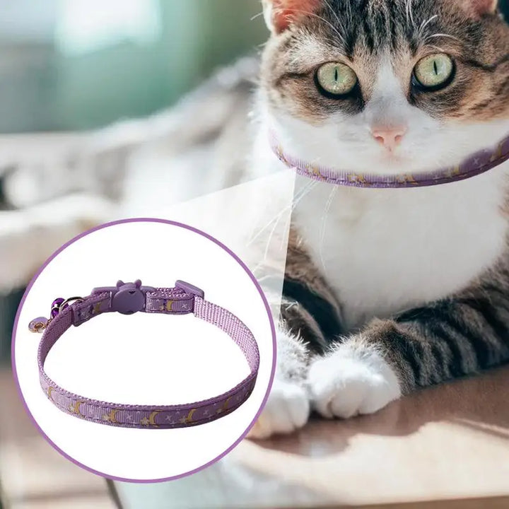 Coleira para gatos Moon &amp; Star: Laço sagrado e estilo celestial