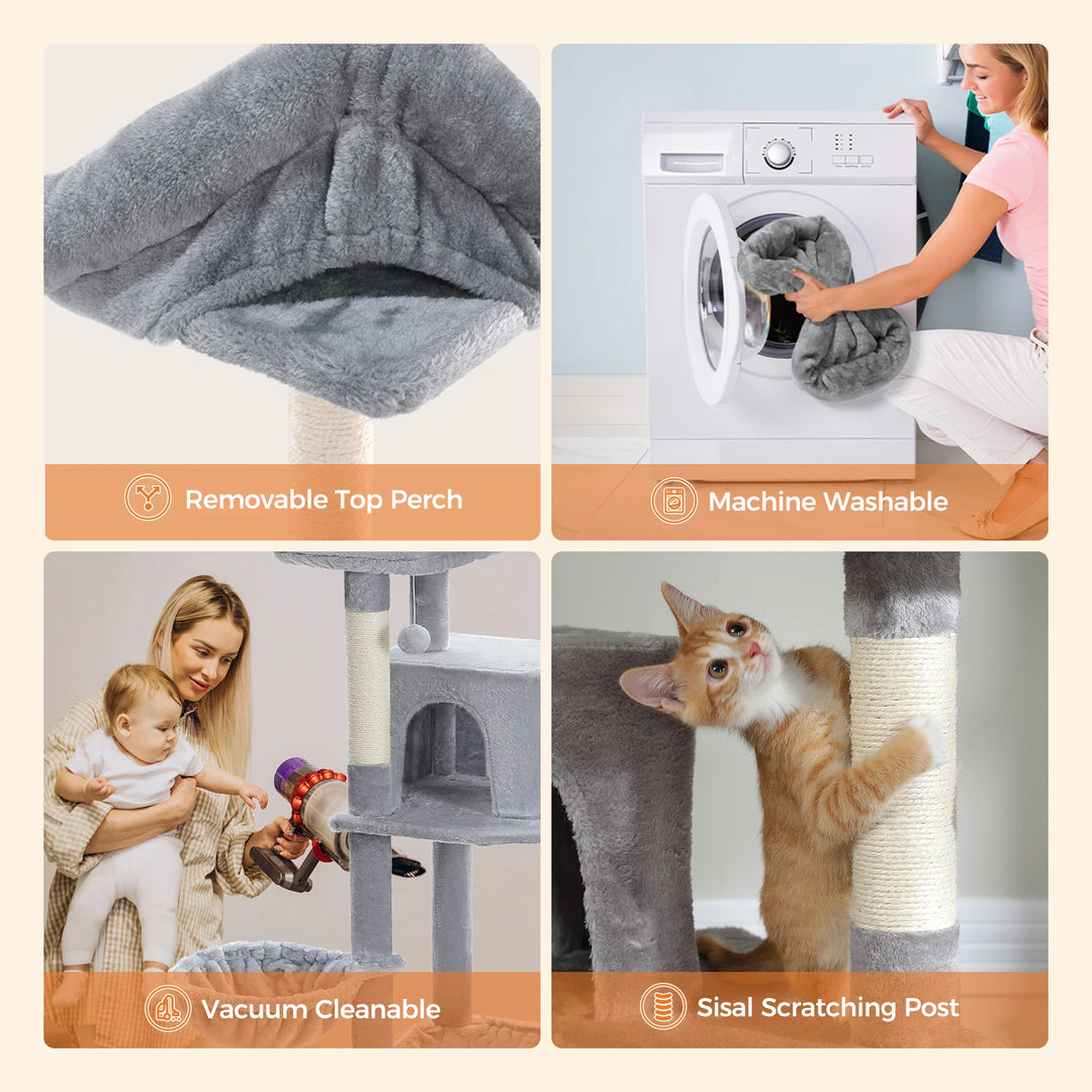 Torre para gatos XXL 175 cm – 7 níveis, redes XL e maior estabilidade
