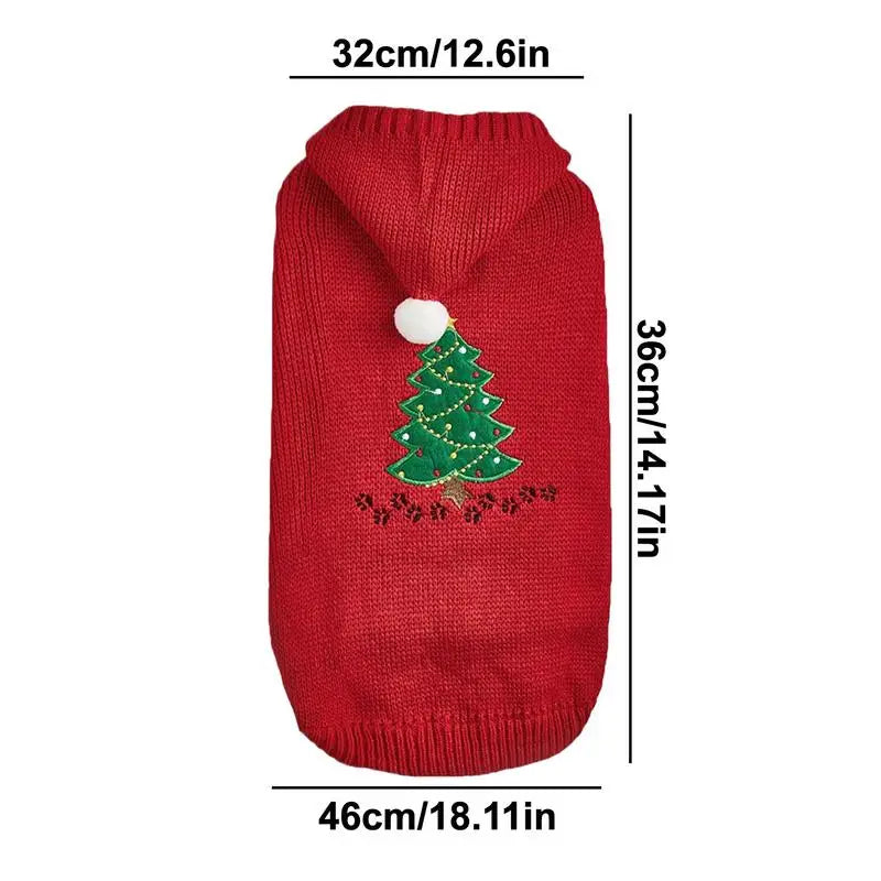Camisola de Natal para cão com chapéu a condizer para um momento mágico