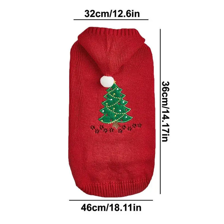 Camisola de Natal para cão com chapéu a condizer para um momento mágico