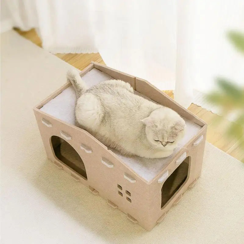 Cama de gato de camada dupla – casulo de design e refúgio secreto