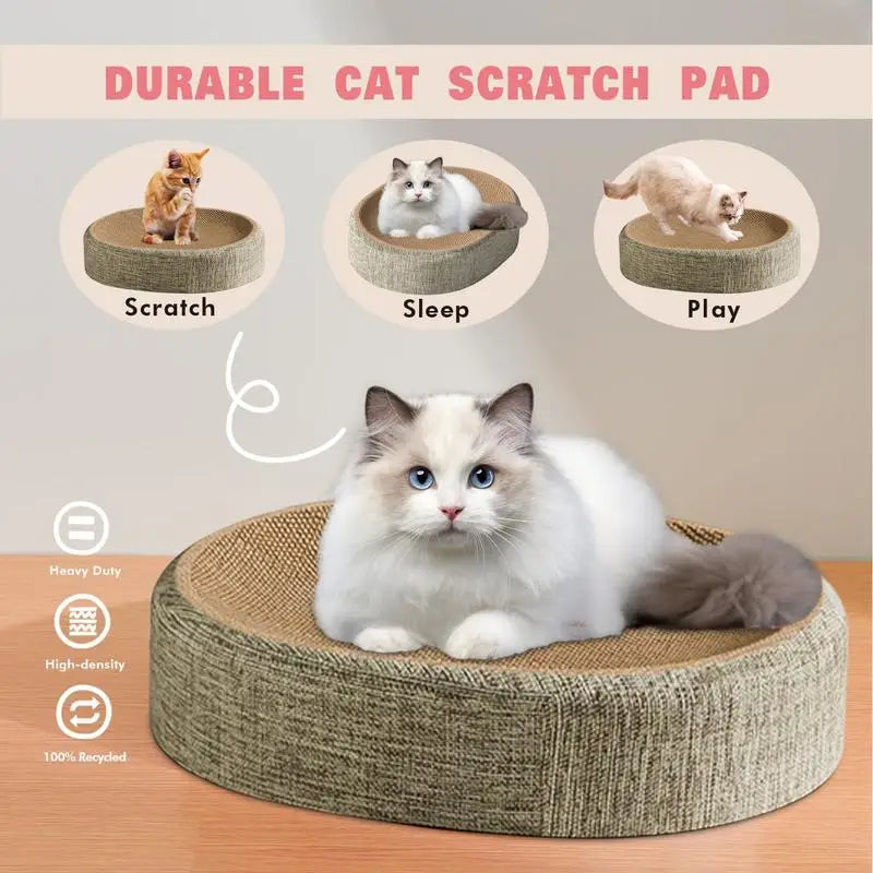 Arranhador oval para gatos: um casulo antiestresse que salva seu sofá