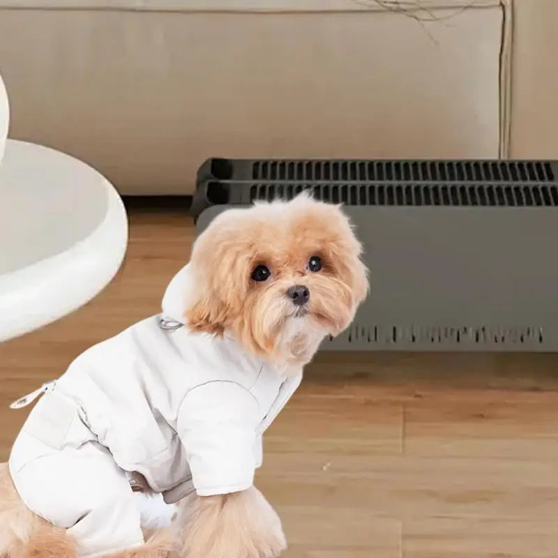 Casaco impermeável com capuz para cães, elegante e protegido
