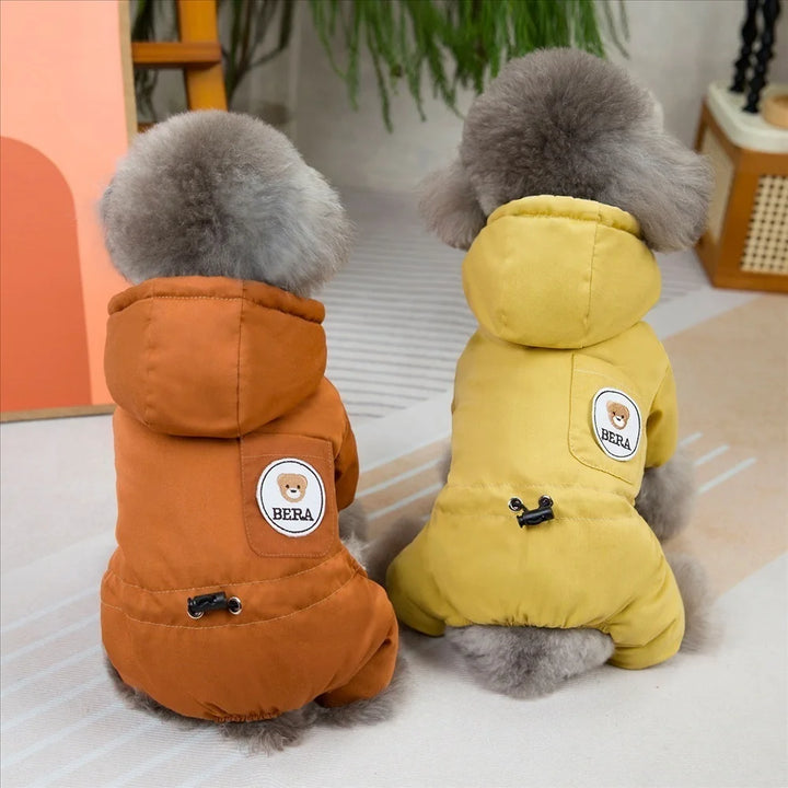Jaqueta de 4 pernas com capuz – Para um inverno macio e estiloso