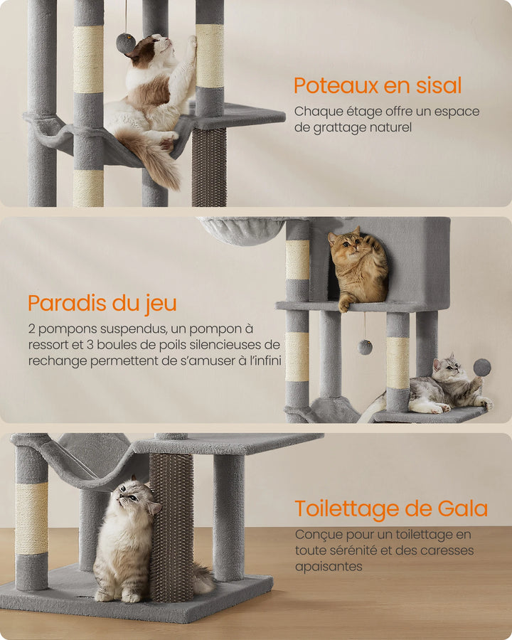 Árvore para gatos de 175 cm – Mundo vertical para gatos felizes