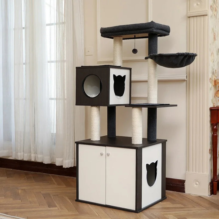 Árvore para gatos de design 89 cm – Elegância e conforto para espaços pequenos