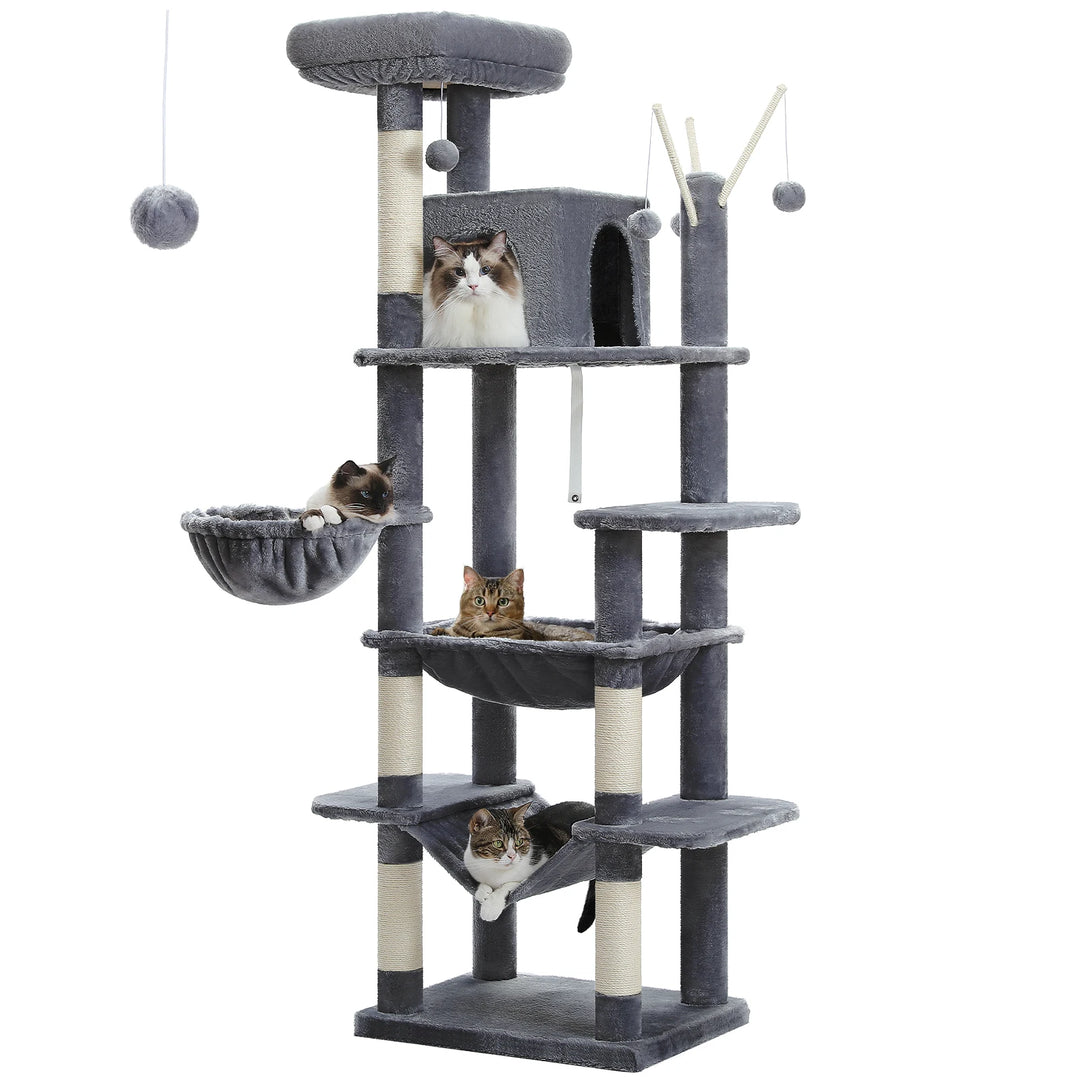 Torre para gatos XXL 175 cm – 7 níveis, redes XL e maior estabilidade
