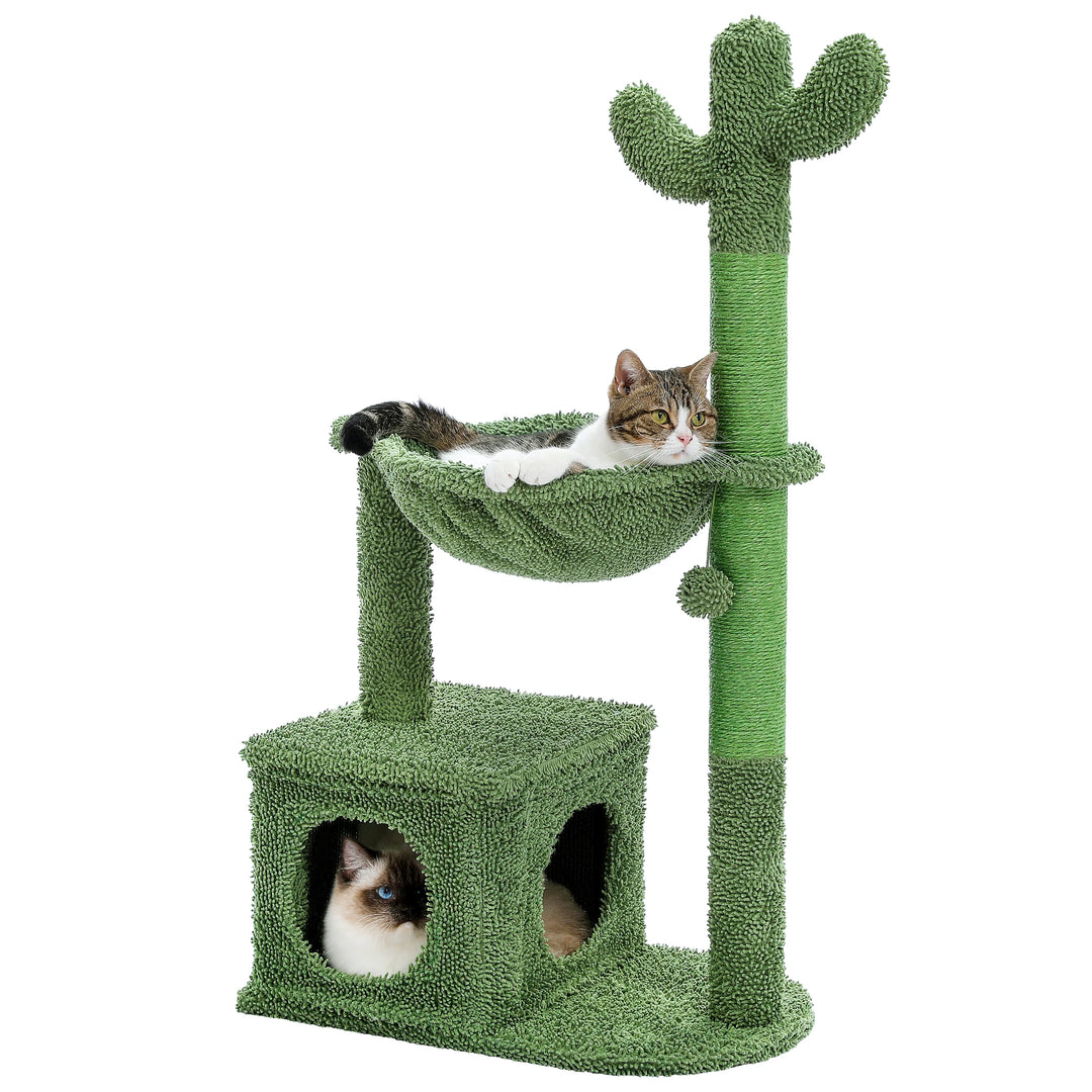 Árvore compacta para gatos em forma de cacto – conforto inteligente para espaços pequenos
