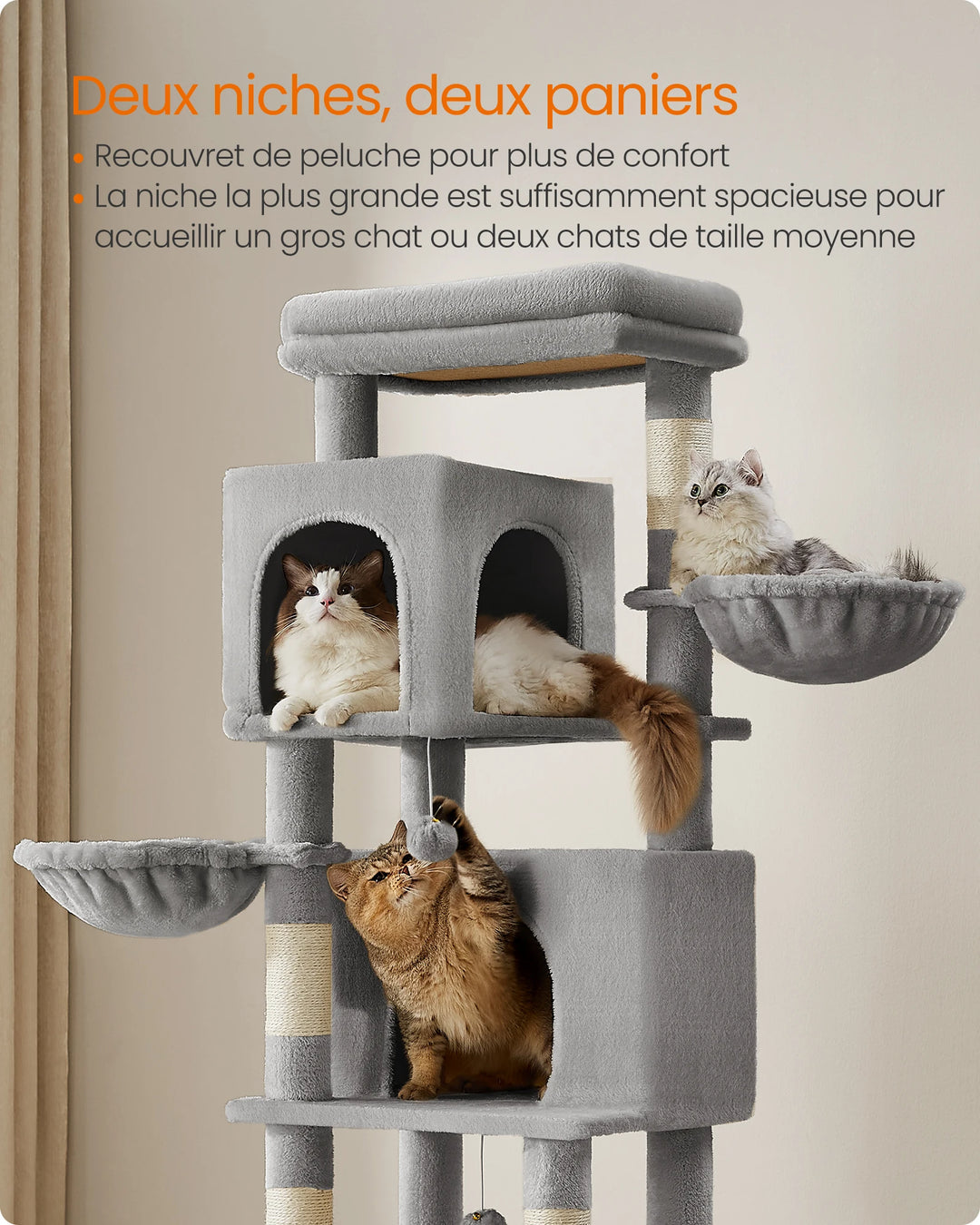 Árvore para gatos de 175 cm – Mundo vertical para gatos felizes