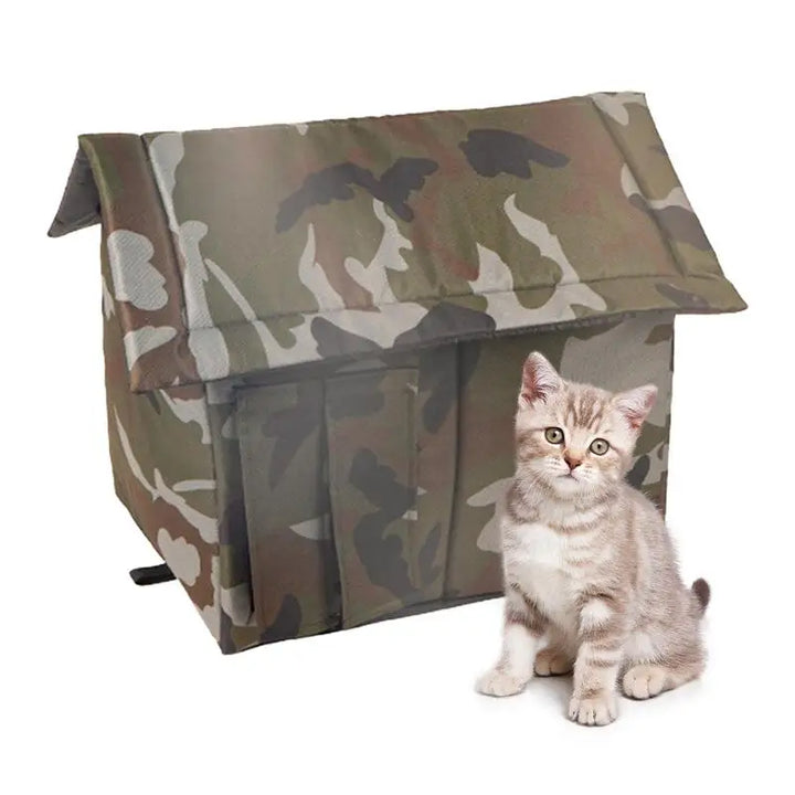 Abrigo externo camuflado para gatos vadios - Quente, à prova d'água e protetor