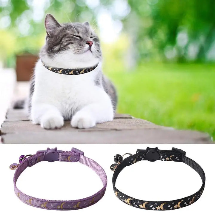 Coleira para gatos Moon &amp; Star: Laço sagrado e estilo celestial