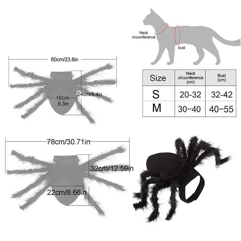 Fantasia de aranha de Halloween – para gato, filhote ou cachorro pequeno