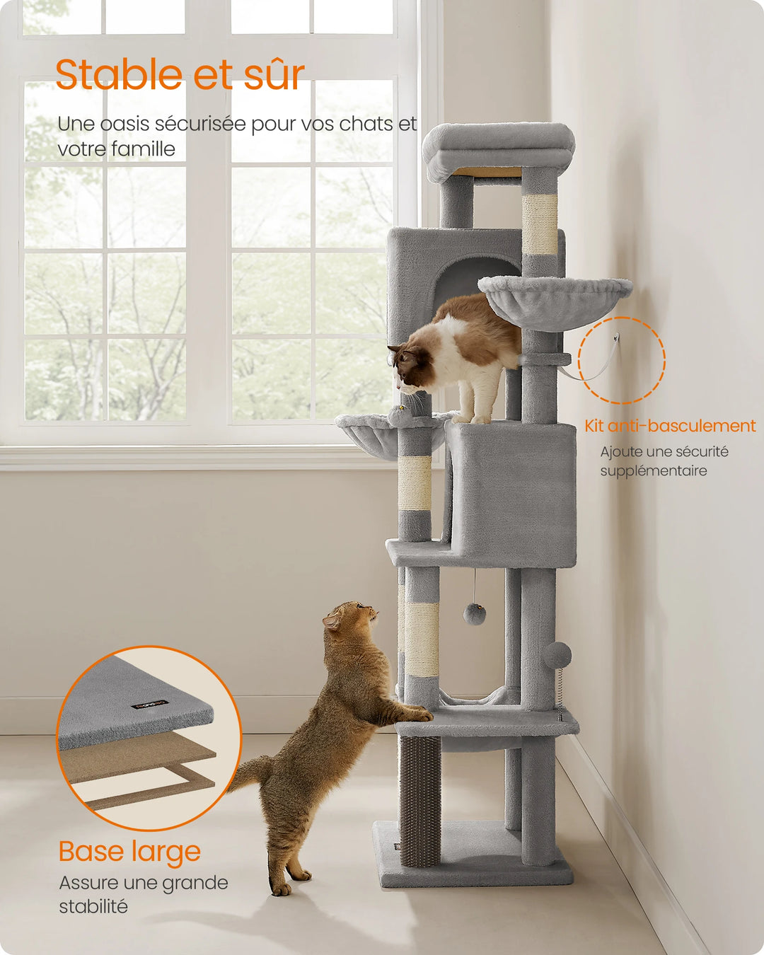 Árvore para gatos de 175 cm – Mundo vertical para gatos felizes