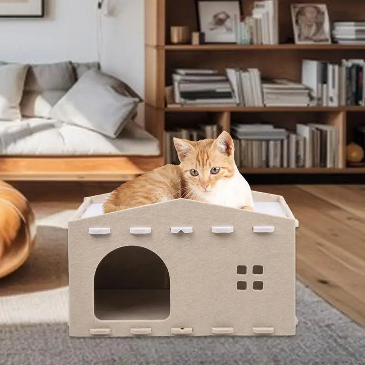 Cama de gato de camada dupla – casulo de design e refúgio secreto