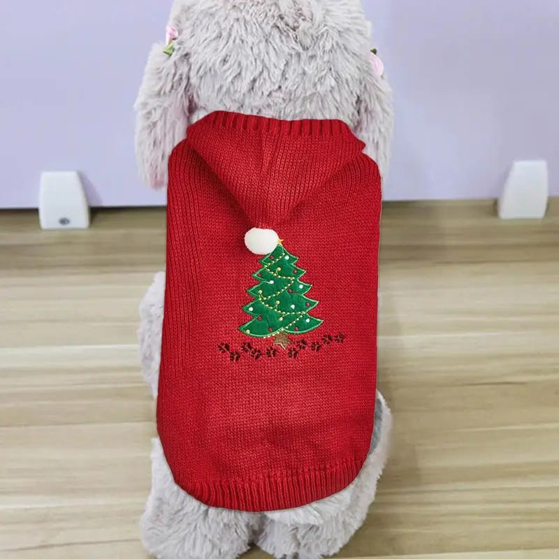 Camisola de Natal para cão com chapéu a condizer para um momento mágico
