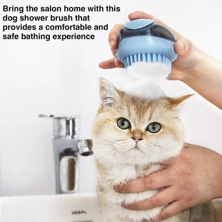 Escova de banho para cães e gatos: pelos macios, massagem relaxante
