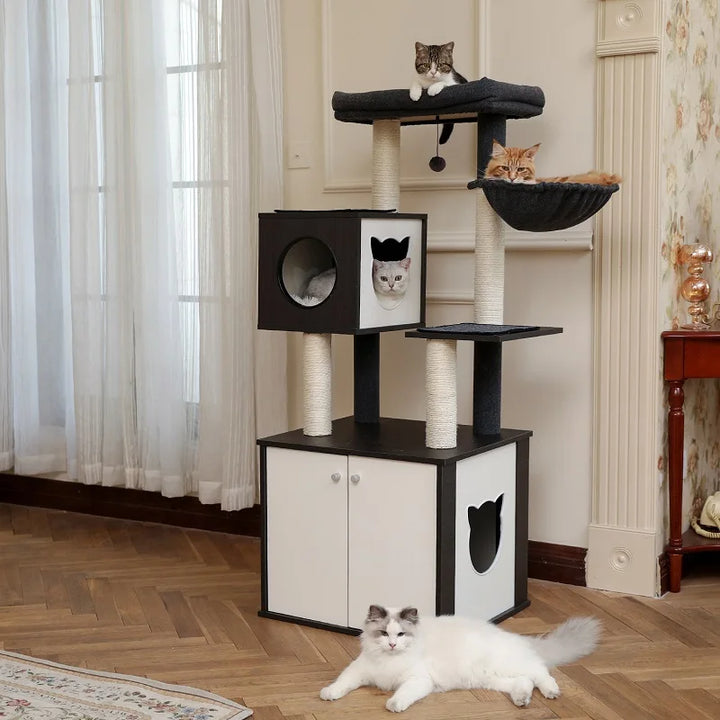 Árvore para gatos de design 89 cm – Elegância e conforto para espaços pequenos